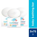 Baby Dove Rich Moisture Bathing Bar, Gently Cleanse and Nourishes Skin, 75g (Pack of 3)...