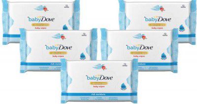 baby Dove Rich Moisture Wipes|| 72wipes - Pack of 5  (5 Wipes)