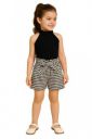 Baby Girls Solid Cotton Blend Style Top and Shorts Set for kids (Black & White)