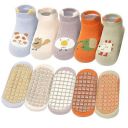Baby Non-Slip Socks Set with Grip Bottom, 5 Pairs, Cotton Fabric, Cartoon Design, Size Options (Multicolor)...