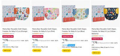 Amazon : Baby Reusable Diaper Upto 80% Off | Starts At Rs.199