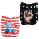 Babymoon (Set of 2) Reusable Cloth Diaper, Premium Adjustable Size Waterproof Washable Pocket Cloth Diaper Nappie...