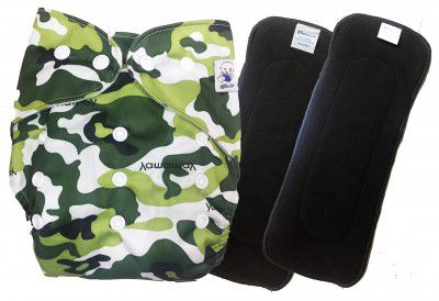 Babymoon (SET of 3-1 Cloth Diaper with 2 5Layesr Bamboo Insert) Premium Adjustable Reusable Washable Cloth Diaper for Baby