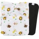 Babymoon Washable & Reusable Cloth Diaper Pocket With Grey Insert Pack of 2...