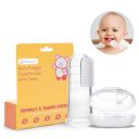 BabyPro Baby Finger Toothbrush (Pack of 1) with Storage Case, Premium Silicone Toothbrush with Soft Bristles for Babies, Tongue Cleaner for Kids, Food-Grade, BPA-free, Non-Toxic (White)...