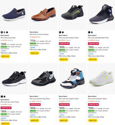 Amazon : Upto 80% OFF - Bacca bucci Footwear | Starts At Rs.379
