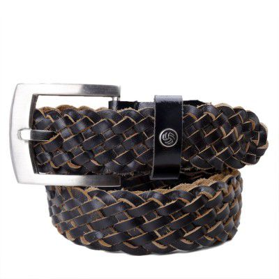 Bacca Bucci Men Braided Woven Genuine Belt with Classic Buckle