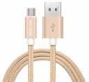 BACK-BRAINERS Strong Nylon Cover and Elegant Looking Micro USB Charging Cable Anti Breaking,for Android Phones (1 Meter, Gold)...