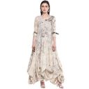 Back To Earth by Shoppers Stop Womens Round Neck Printed Asymmetrical Kurta...