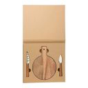 Back To Earth by HomeStop Round Wooden Finish Cheese Board with 2 Slicers (Brown_Free Size)...
