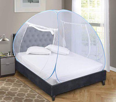 Backbone Mosquito Net, Polyester Foldable King Size Bed,Double Bed,Queen Size Bed with Free Saviours(Suitable for 6ft x 6ft to 6.9ft x 6.9ft,Pack of 1,White)
