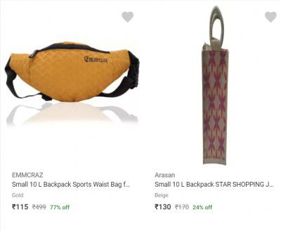 Backpacks starting ₹115