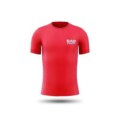 Badminton People Active Wear Sports T Shirts | Dry Fit | Unisex | Soft & Stretchable Fabric Badminton T Shirt (Red/Size XS)