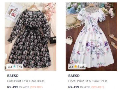 BAESD Dresses at FLAT 90% OFF | Starts at ₹219