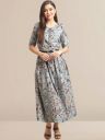 BAESD Ethnic Motifs Printed Fit & Flare Dress...