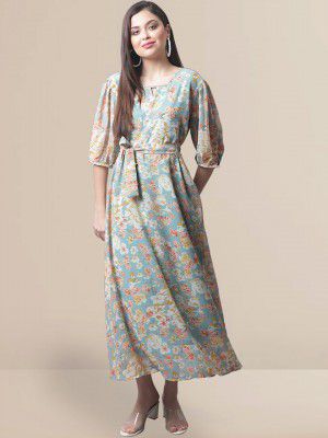 BAESD Floral Print Georgette Maxi Dress