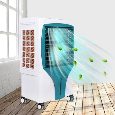 BAEYE - Bliss Collection - 36 L Air Cooler with Anti Bacterial Honeycomb Pads, 3rd Turbo Fan, Air Throw with Auto Swing and 3-Speed Control with Low Power Consumption - Teal&White