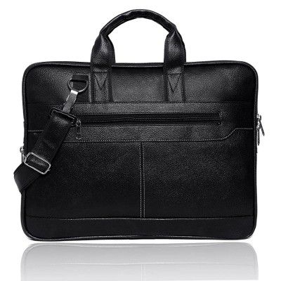 Bagneeds Mens Black Synthetic Leather Briefcase Best Laptop Messenger Bag Satchel for Men