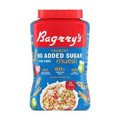 Bagrry's Crunchy Muesli No Added Sugar 0% | 1000g Jar