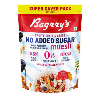 Bagrry's No Added Sugar Muesli Fruits, Nuts and Seeds  - 700 gm Pouch