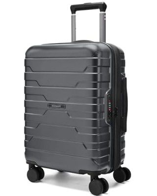BAGSMART Carry On Luggage Airline Approved with Spinner Wheels, Silver Gray, 20 inch