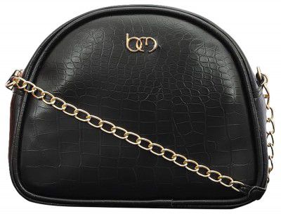 Bagsy Malone Half Moon Sling Bag | Modish Sling Bag (Croco Black)