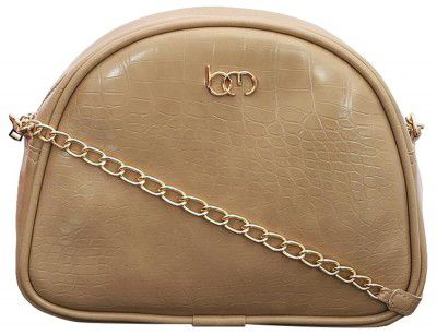 Bagsy Malone Half Moon Sling Bag | Modish Sling Bag (Croco Camel)