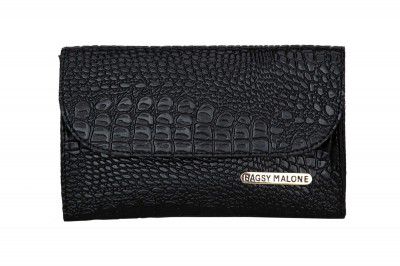 Bagsy Malone Stylish Clutch-Croco Black
