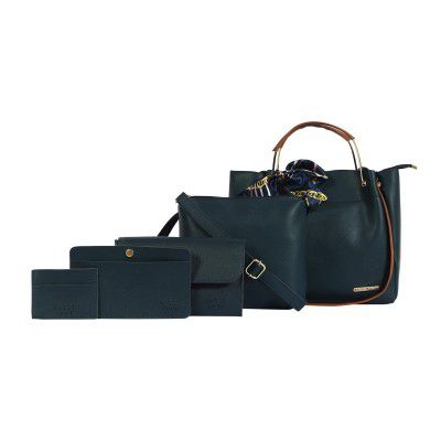 Bagsy Malone Womens Vegan Leather Stylish Tote Bag | Pack of 5 | Ladies Purse Handbag