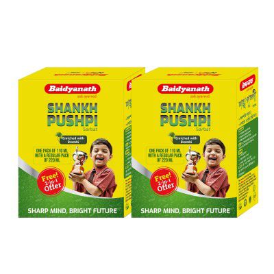 Baidyanath Shankhapushpi Sharbat - 220 ml with Free Sharbat - 110 ml (Pack of 2)