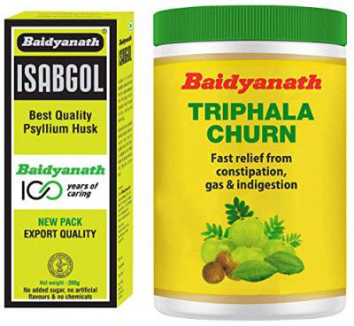 Baidyanath Vansaar Isabgol - Psyllium Husk Powder - 200gm, Effectively Relieves Constipation & Triphala Churna, Helps Relieve Constipation, Quick Acidity&Gas Relief, Enriched with Amla - 240gms