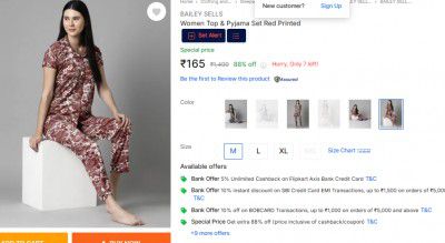 BAILEY SELLS  Women Top & Pyjama Set Red Printed