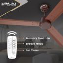 Bajaj Classico Sleek Wood 1200mm (48”) BLDC Ceiling Fans | RF Remote | Walnut Wood...