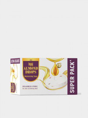 BAJAJ CONSUMER CARE Set of 5 Almond Drops Moisturizing Soap - 125 g Each