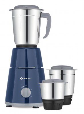 Bajaj GX 1 Mixer Grinder,500W Titan Motor,3 Jars,2 in 1 Function Blade,Blue