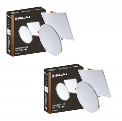 Bajaj Hyperion LED Multi CCT Panel | 5W Square LED Surface Light (Pack of 2)