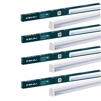 Bajaj Ivora 20W LED Tubelight | 2000 Lm | Round LED Batten (White, Pack of 4)
