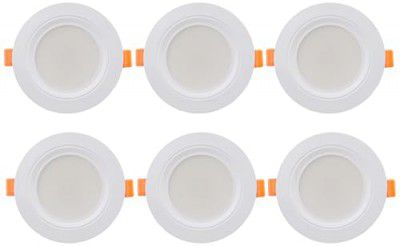 Bajaj Ivora Compact Downlight | 5W LED Downlight | for Smaller Spaces | Long Life of 25000 Hours | Soothing Light (Warm Day Light, Pack of 6)