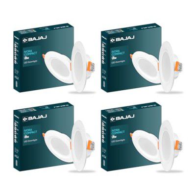 Bajaj Ivora Compact Downlight | 5W LED Downlight (Warm Day Light, Pack of 4)
