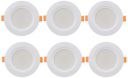 Bajaj Ivora Compact Downlight | 5W LED Downlight | for Smaller Spaces | Long Life of 25000 Hours | Soothing Light (Warm Day Light, Pack of 6)...