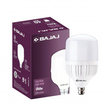 Bajaj Ivora HB HW LED Lamp 40W CDL B22 | Energy Efficient | 4 Kv Surge Protection | White