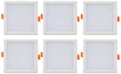 Bajaj Ivora Plus LED Panel | 6W Square Panel for Ceiling | Cool Day Light (Pack of 6)