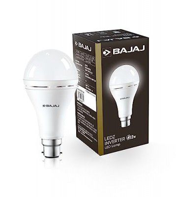Bajaj LEDZ 12W Rechargeable Emergency Inverter LED Bulb, Cool Day Light, White, Upto 4 Hours Battery