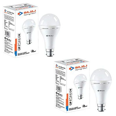 Bajaj LEDZ 9 Watt Inverter B22  Cool Day Light | 2.5 kV Surge Protection | 1 Year - Warranty (Pack of 2, White)