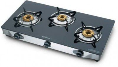 BAJAJ Majesty CGX3 Eco Glass, Stainless Steel Manual Gas Stove 