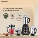 [Extra Rs.1201 OFF] Bajaj Military Series Glamore 1000 W Mixer Grinder With 4 Jars (3 Stainless Steel Jars + 1 Fruit Filter Jar) | ...