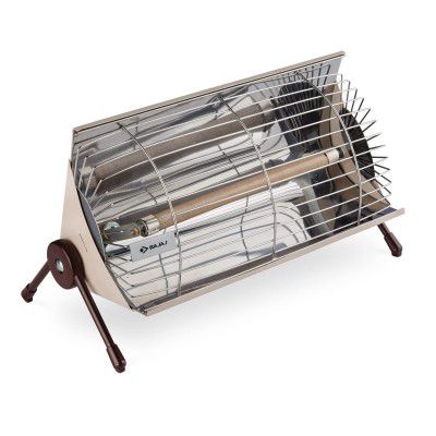 Bajaj Minor Radiant Room Heater For Home|1000W Pedestal Heater For Winter|Electric Heater For Room|Stainless Steel Heat Reflector|Nickel Chrome Plated Mesh Guard|Tilted Legs|2 Year Warranty By Bajaj