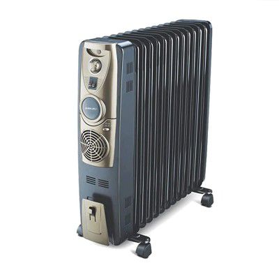 Bajaj OFR Room Heater, 13 Fin 2900 Watts Oil Filled Room Heater with 400W PTC Ceramic Fan Heater (Majesty 13F Plus Black)