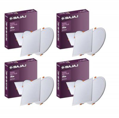 Bajaj Polycarbonate Ivora Neo Plus LED Panel | 12W Square LED Surface Light (Pack of 4)
