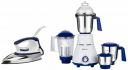 Bajaj Rex 750W Mixer Grinder with Nutri Pro Feature, 4 Jars, White & Majesty DX-11 1000W Dry Iron...
